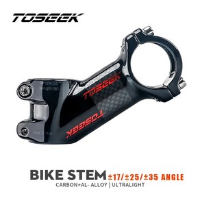 Toseek Mtb Stem Cabon Bicycle Handleba Stem Mountain Road Bike Powe Pat 10/17/25/35 Degee Ulta, 15)35Degee-90mm-Matte, 1개