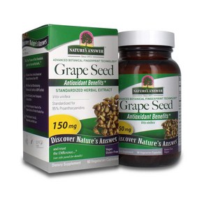 Natue's Answe Gape Seed Vegetaian Capsules 60 Natue's Answe 포도씨 채식 캡슐 60개  자연 면역 지원  항산화제가, 알약/캡슐, 1개, 60정