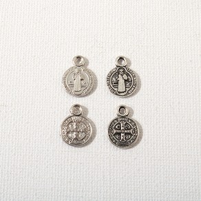 싼비즈 [7387-14]종교펜던트 메탈 교황라운드분도패 양면 9x12mm 1개