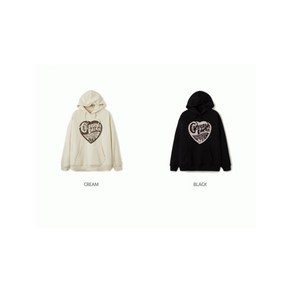 후아유 여성용 하트 스탬프 후드 Heart Stamp Hoodie Loose Fit WHMHE4T91F