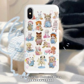 실바니안 패밀리 폰케이스 포레스트 두더지 아이폰아기 고양이 토끼 고슴도치 유치원 굿즈, iPhone X, 블랙, 1개