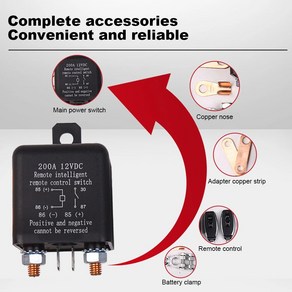 자동차 배터리 지능형 차단기 DC 12V 무선 원격 스위치 아이솔레이터 200A 차단 433MHz 분리