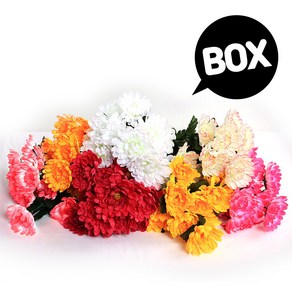 BOX판매 12대 국화 12개 성묘 산소 꽃 납골당 조화, 12대국화 크림핑크(12개) BOX