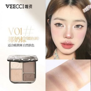 BF VEECCI 브론즈 컨투어 팔레트 올인원 내추럴 스테레오 노즈 섀도우 사이드 매트 하이라이트 4 색, 1개