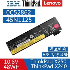 LENOVO 레노버 노트북 45N1736 45N1160 45N1777 0C52861 호환용 배터리 ThinkPad X240 ThinkPad X250 ThinkPad T440s, 1개