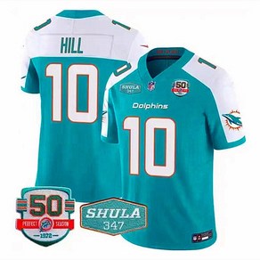 2025 NFL 마이애미 돌핀스 힐 hill 유니폼 반팔 미식축구 럭비