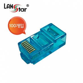 LANsta CAT.5E UTP 모듈러 커넥터/LSN-CAT5E-UTP50BL/블루/8P8C RJ45 랜플러그/3u 금도금 플러그 핀/3팁/랜케이블 제작시 사용되는 UTP 컨넥터, 1박스