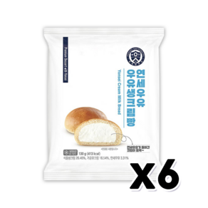 연세우유 우유생크림빵 130g x 6개