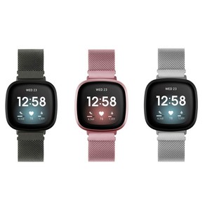 FITBIT VERSA3 핏빗버사3 스테인리스 시계줄/커버, 1개, 블랙S사이즈