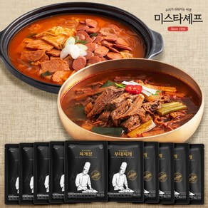 [KT알파쇼핑]미스타셰프 육개장 600g 5팩+부대찌개 600g 5팩