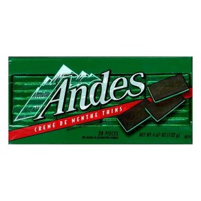 Andes Ceme De Menthe Thin Mints - 애프터 디너 민트 직사각형 초콜릿 샌드위치 캔디 132.4g(4.8온스) 28개입