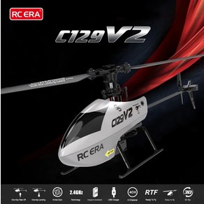 RC헬리콥터 RC헬기 C129v2 24ghz 6 축 자이로스코프 프로 스턴트 에일러론 없는 싱글 패들 원격 항공기 장난감 2023 신제품, 2)Pue battey, 1개