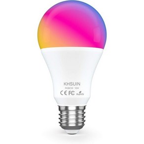 스마트 알렉사 전구 16W150W 등가1600루멘 울트라 브라이트 E26 A19 LED 풀 컬러 변경 WiFi 전구와 Alexa Google허브 필요 없음고광도