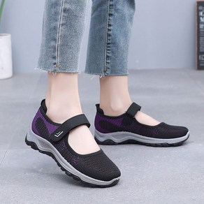 펀칭 통풍 미끄럼방지 엄마화 캐주얼화 운동용 워킹화 슬림소녀 Women's flat shoes