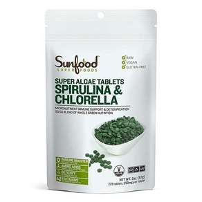 Sunfood Supefoods Spiulina & Chloella 썬푸드 슈퍼푸드 스피루리나 & 클로렐라 2oz(57g), 1개