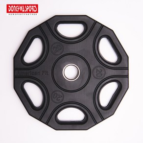 아메리칸 12각 원판 6홀 블랙 2.5 ~ 20kg (1개씩판매) [동화스포츠 공식 제품], 1개