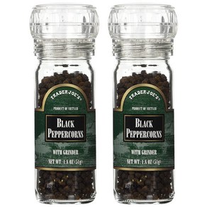 트레이더조 블랙 페퍼 페퍼콘 후추 그라인더 1+1 Trader Joe's Black Pepper Peppercorns with Grinder 2-PACK