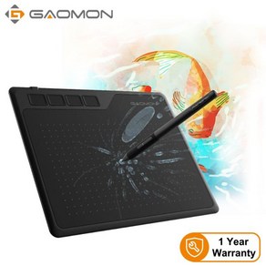 태블릿펜 GAOMON-S620 6.5x4 인치 디지털 태블릿 애니메이션 8192 레벨 배터리 프리 펜으로 OSU 그리기/재생 용 그래픽, 1개