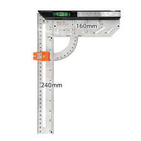 SB 직각 연귀자 직각자 목공 건설 스테인레스 스테인리스 알루미늄 각도자 각도기 삼각 자 만능자 스퀘어 철자 쇠자 측정기기 측정도구, 1개