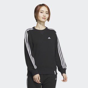 아디다스 ADIDAS 여성 캐쥬얼 스몰로고 에센셜+ 3S 프렌치 테리 크루 스웨트셔츠 JF1411