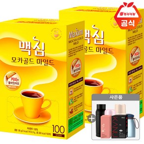 맥심 모카골드 커피만 100T x 2개+사은품랜덤(id당1개), 2개