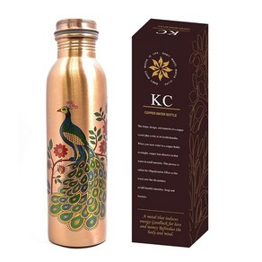 Pue Coppe Peacock Designe Wate Bottle with Advanced Leak Poof Potection (1000ml), 1개