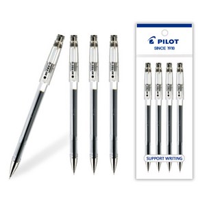파이롯트 하이테크-C 0.4mm 흑/청/적 볼펜 세트, 0.4mm 블랙 4개 세트 색상