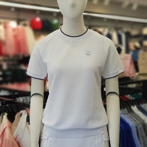 [25S/S] 링스 여성 골프 니트 반팔 라운드 스웨터 2E2TR254 WH