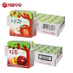 서울우유 150mlx48팩(사과나무24팩 + 자두나무24팩), 48개, 150ml