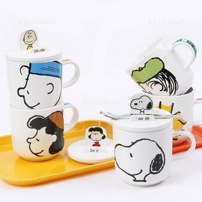 PEANUTS 스누피 뚜껑 머그컵 380ml (8종), 1개