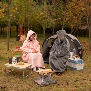 캠핑담요 집순이 보온 망토 망또 후드담요 입는이불