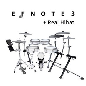 [이에프노트] EFNote3 5기통 전자드럼+리얼하이햇 (하이햇스탠드 페달 의자 매트 별도), 1개