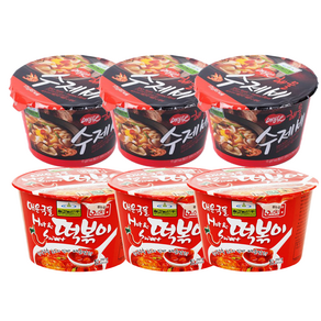 칠갑농산 매운맛 해물 수제비 173g x3개 매운맛 국물 떡볶이 292g x3개, 1개