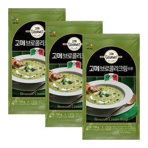 씨제이 고메 브로콜리크림수프 180g x 4 x 3 간편조리 바질 스프 아침식사 대용식