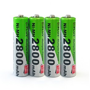 AA 충전지 4알 2800mAh 니켈수소 충전건전지 장난감 마우스 키보드, 1개