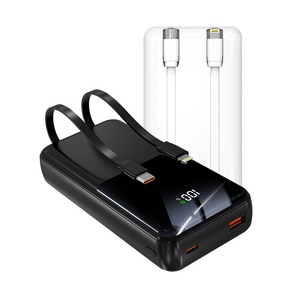 [엑스트라] 고속충전 LED 잔량표시 멀티 대용량 보조배터리 20000mAh 볼트 S21, 제트블랙
