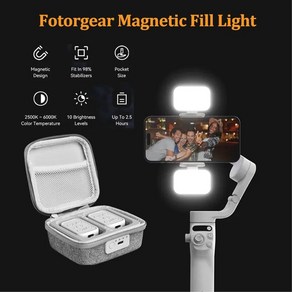 Fotogea Vectogea 마그네틱 미니 필 라이트 충전 박스 포함 DJI Osmo 모바일 6 SE Zhiyun SMOOTH4 5 Feiyu 짐벌용 GBL01, 1)1 Pcs, 1개