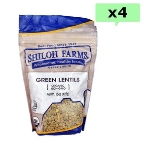 실로팜 초록 그린 렌틸 렌틸콩 렌즈콩 425g 4개 (미국배송) Shiloh Fams Oganic Geen Lentils