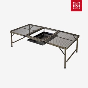 노마드 아이언메쉬 3단 BBQ 캠핑 테이블 + 파우치, 혼합 색상, 테이블(135cm x 65cm x H 40~70cm), 파우치(68 x 48 x 13.5 cm), 135cm