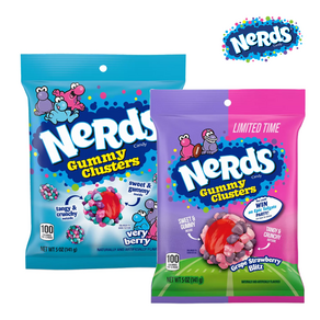 [Neds] [1+1] 너드 구미 클러스터 베리베리 1개 + 클러스터 젤리 포도 딸기 141g 1개 Neds 젤리 너드 로프 젤리 Neds Rope Gummy Candy, 1세트