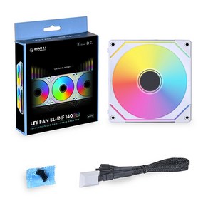 리안리 UNI FAN SL-INF 140 RGB (1PACK) 시스템 케이스 쿨러 (화이트), 1개