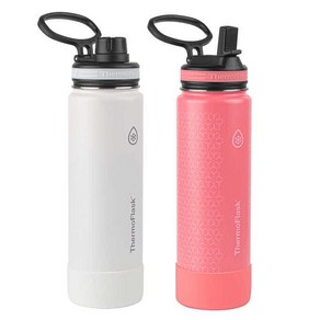 ThemoFlask 써모플라스크 스테인리스 보온보냉 텀블러 24oz, 화이트 & 핑크, 1개