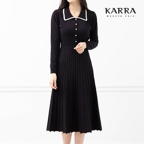 카라 KARRA 배색진주플리츠니트원피스 A3F0409