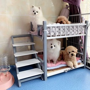 고양이 침대 하우스 우드 캣타워 발판 선반 개집 2단, 화이트 모델 S-소형, 1개