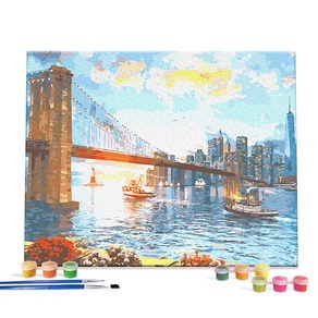 DIY캔버스형 그림그리기 40x50cm 뉴욕_브루클린다리, 없음, 1개