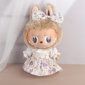 15cm 17cm 30cm 라부부 Labubu 인형옷 로즈 핑크 벨트 스커트 슈트