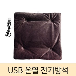 SZ몰 USB 온열 전기방석 본온방석 1인용방석 낚시 캠핑 카시트 사무실 유모차 애완동물, USB 온열 전기방석 -다크브라운