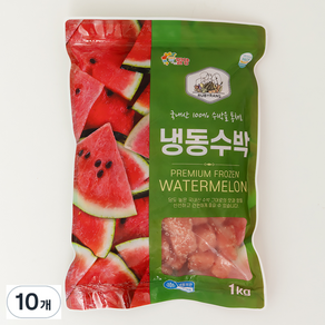 루비랑 국산 냉동 수박 다이스 수박주스 땡모반, 10개, 냉동수박  1kg