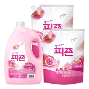 피죤 섬유유연제 강력탈취 4종 2500+2100+2100ml, 핑크로즈, 1개