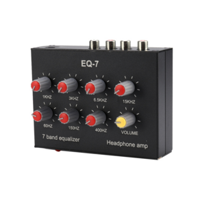 EQ-7 차량용 오디오 헤드셋 증폭기 7밴드 EQ 이퀄라이저 2채널 디지털 사운드 이퀄라이저, 검은색